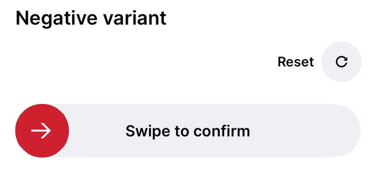 Negative variant slide button
