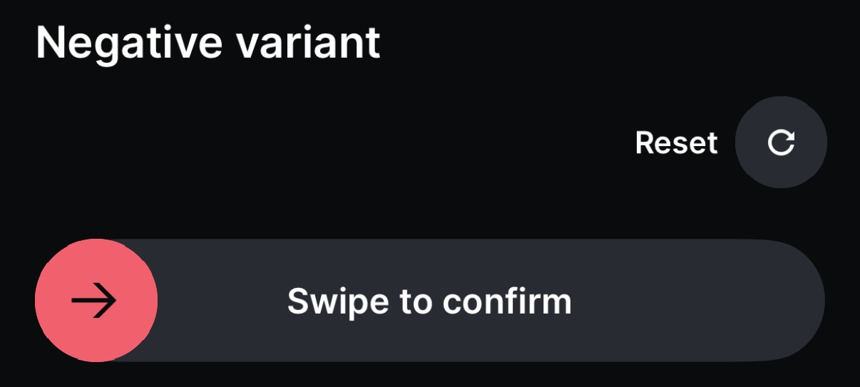 Negative variant slide button